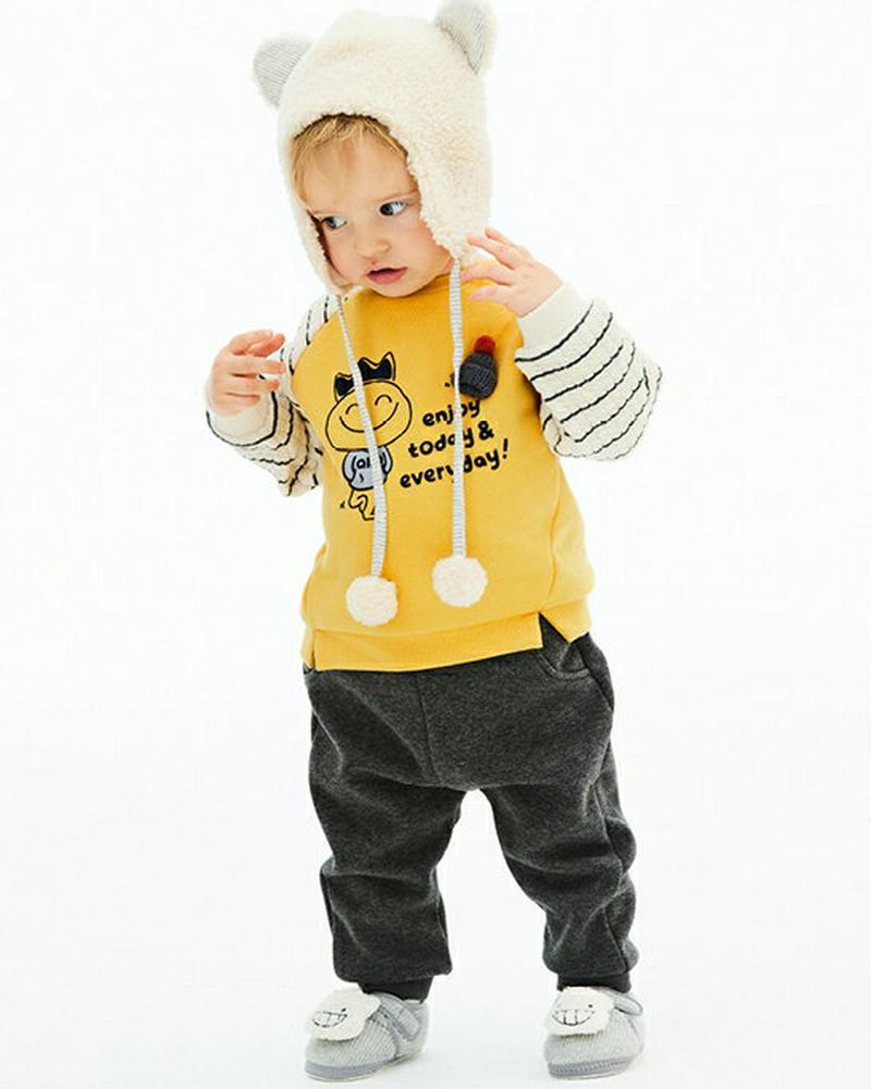 【キッズ30%OFF】裏起毛ボーダースリーブスウェット&パンツSET・p007674 キッズ【3~8才】【set】【セット set トップス スウェット トレーナー 長袖 裏起毛 ボーダー 柄 パンツ ズボン 女の子 男の子 冬 韓国 韓国子供服 子供 こども 子供服 こども服】【KIDS】