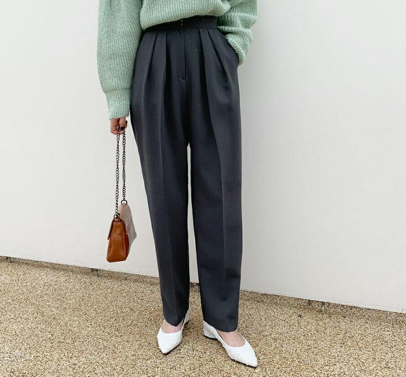 【新作10%OFF】バックゴムタックパンツ・全3色・t64796 レディース【pt】【韓国 ファッション ボトムス ズボン パン