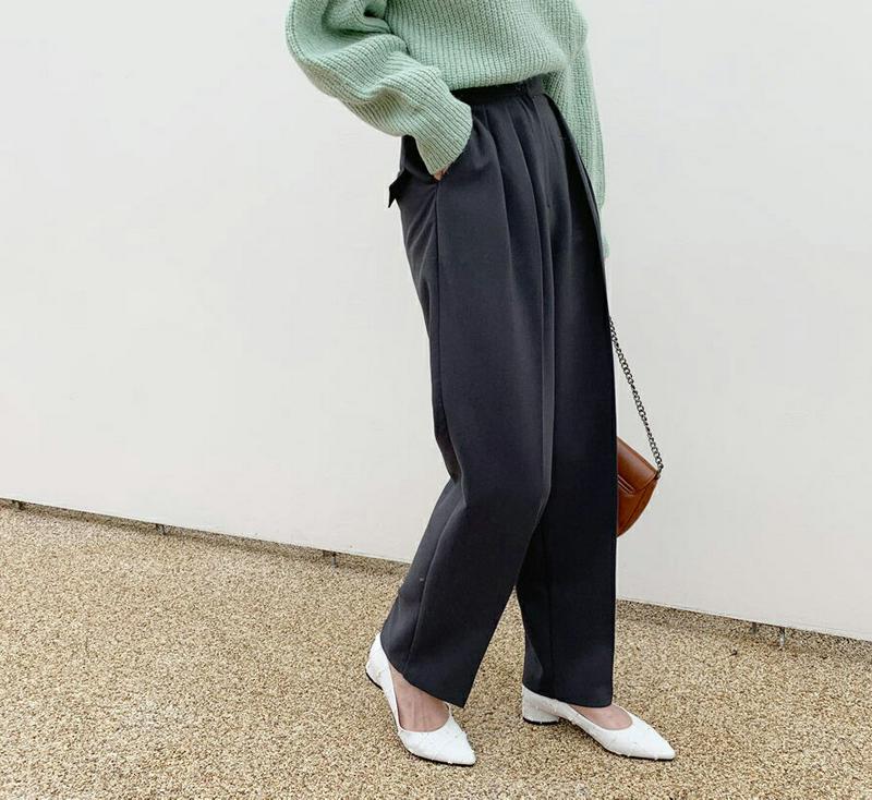 【新作10%OFF】バックゴムタックパンツ・全3色・t64796 レディース【pt】【韓国 ファッション ボトムス ズボン パン