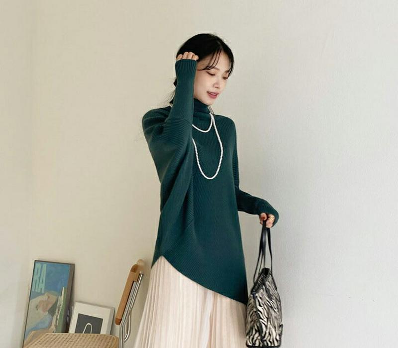 【新作10%OFF】アンバランスリブニット・全4色・b64776 レディース【tops】【韓国 ファッション トップス ニット 