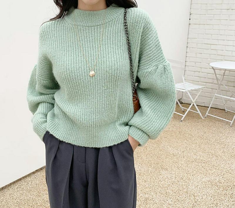 【新作10%OFF】アルパカ混パフニット・全3色・t64791 レディース【tops】【韓国 ファッション トップス ニット ニ