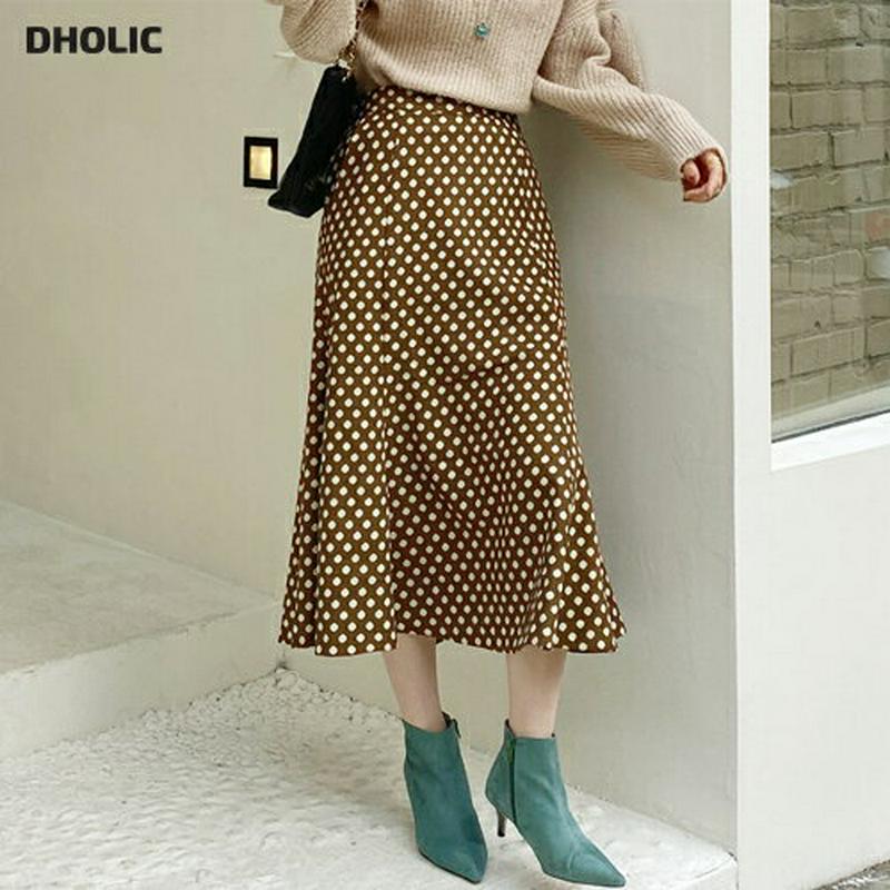 【新作10%OFF】ドットフレアスカート・全3色・b64804 レディース【sk】【韓国 ファッション ボトムス スカート ロン