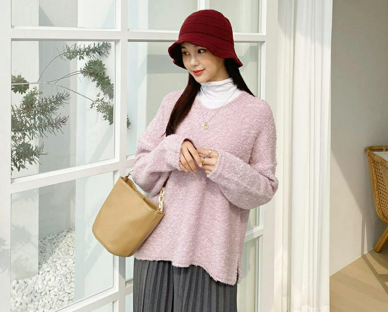 【新作10%OFF】ウール混Vネックニット・全4色・t56117 レディース【tops】【韓国 ファッション トップス ニット 
