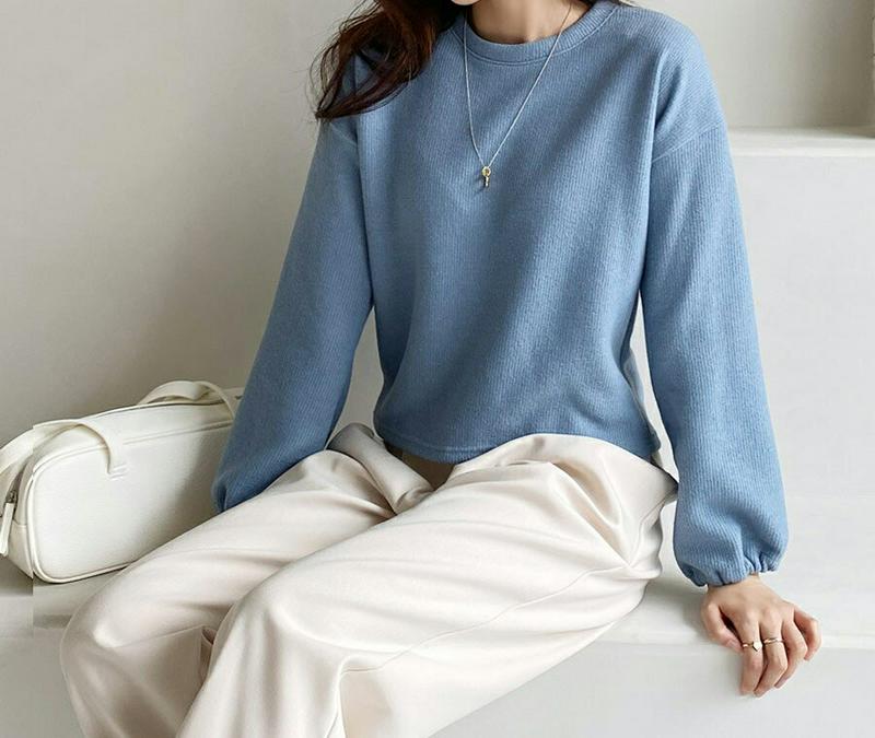 【新作10%OFF】起毛クロップドTシャツ・全4色・t56110 レディース【tops】【韓国 ファッション トップス Tシャツ