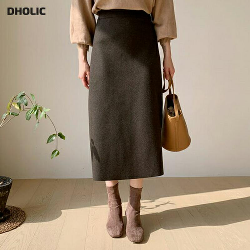 【新作10%OFF】ウール混ペンシルスカート・全4色・t56133 レディース【sk】【韓国 ファッション ボトムス スカート 