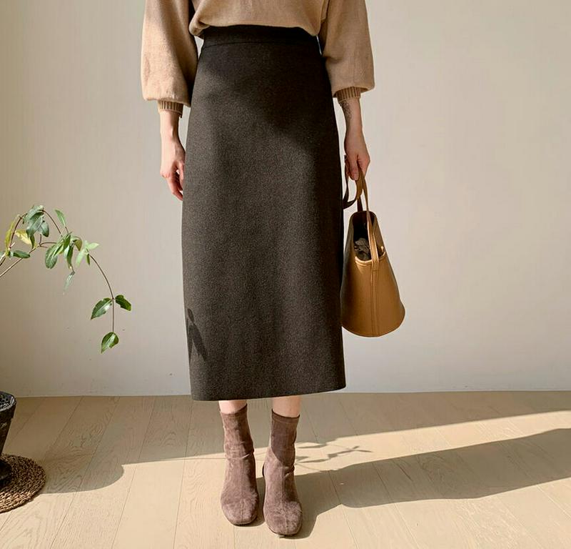 【新作10%OFF】ウール混ペンシルスカート・全4色・t56133 レディース【sk】【韓国 ファッション ボトムス スカート 