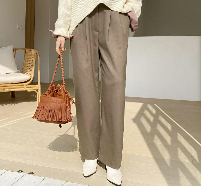 【新作10%OFF】ツータックワイドスラックス・全3色・t56138 レディース【pt】【韓国 ファッション ボトムス ズボン 