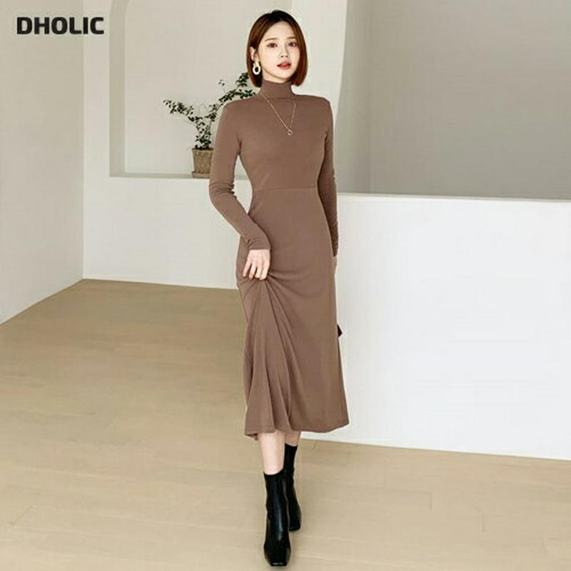 【新作10%OFF】ハーフネックロングワンピース・全3色・b56123 レディース【ops】【韓国 ファッション ワンピース ロ