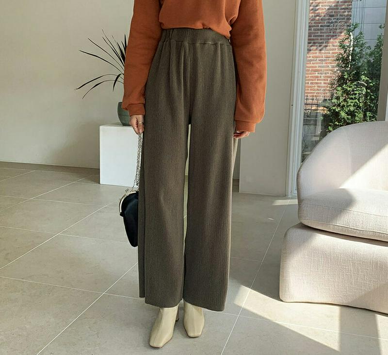 プリーツパンツ・全4色・t64384 レディース【pt】【韓国 ファッション ボトムス ズボン パンツ ロングパンツ ワイドパン