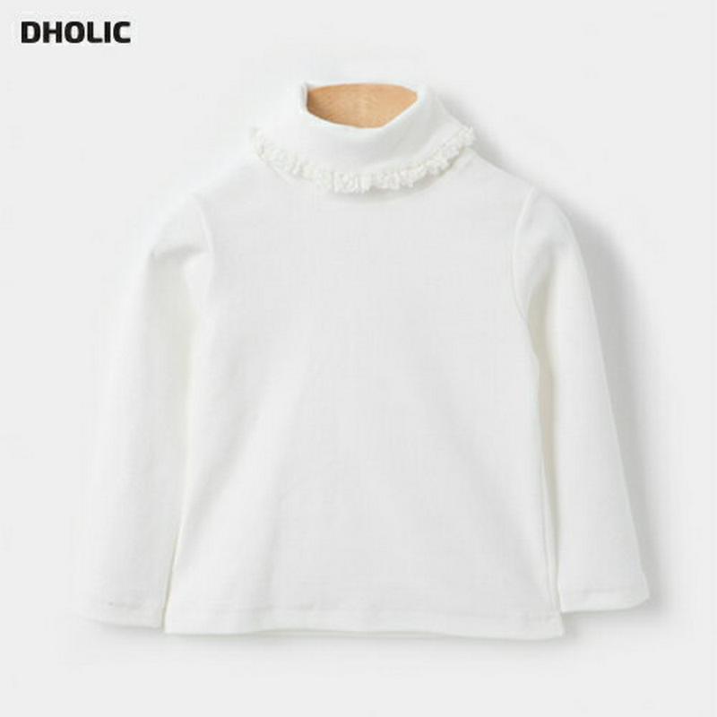 トリミングタートルネックTシャツ・p008206 キッズ【3~8才】【tops】【トップス Tシャツ 長袖 タートルネック タートル 単色 無地 シンプル カジュアル 可愛い かわいい 女の子 秋 冬 韓国 韓国子供服 子供 こども 子供服 こども服】【KIDS】