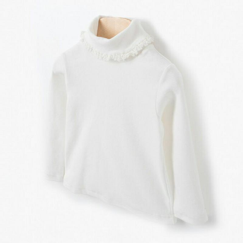 トリミングタートルネックTシャツ・p008206 キッズ【3~8才】【tops】【トップス Tシャツ 長袖 タートルネック タートル 単色 無地 シンプル カジュアル 可愛い かわいい 女の子 秋 冬 韓国 韓国子供服 子供 こども 子供服 こども服】【KIDS】