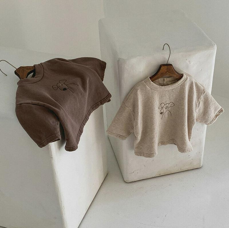 【キッズ20%OFF】ドッグ刺繍Tシャツ・u08128 キッズ【3~8才】【tops】【トップス Tシャツ 長袖 いぬ 犬 わん