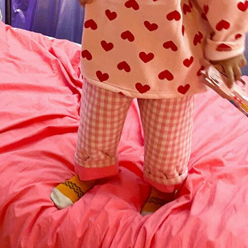 【キッズ20%OFF】裏起毛チェックパンツ・u08158 キッズ【3~8才】【pt】【パンツ ズボン ロングパンツ 長ズボン チ