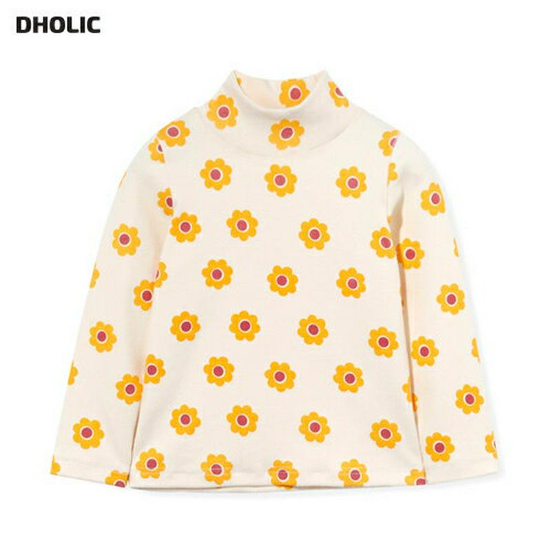 ハイネックフラワーTシャツ・p008205 キッズ【3~8才】【tops】【トップス Tシャツ 長袖 花柄 フラワー ハイネック 総柄 ポップ 可愛い かわいい 個性的 女の子 男の子 レトロ 秋 冬 春 韓国 韓国子供服 子供 こども 子供服 こども服】【KIDS】