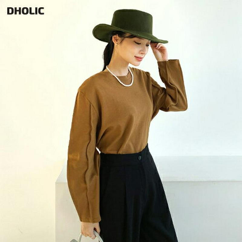 バルーンスリーブTシャツ・全3色・b64813 レディース【tops】【韓国 ファッション トップス Tシャツ 長袖 バルーンス