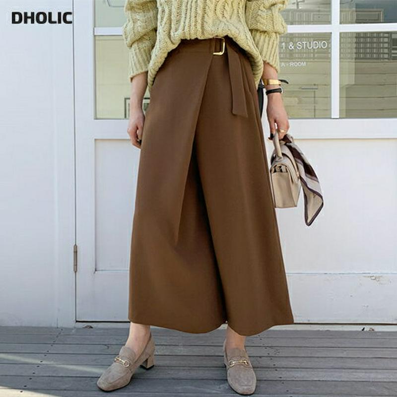 バックルラップフレアパンツ・全3色・b64839 レディース【pt】【韓国 ファッション ボトムス ズボン パンツ ロングパンツ