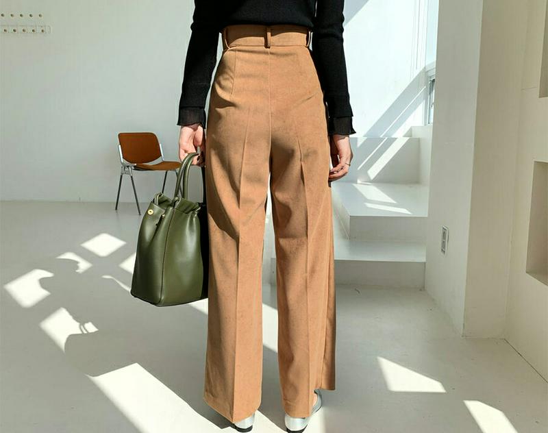 タックワイドパンツ・全2色・t64837 レディース【pt】【韓国 ファッション ボトムス ズボン パンツ ロングパンツ ワイド