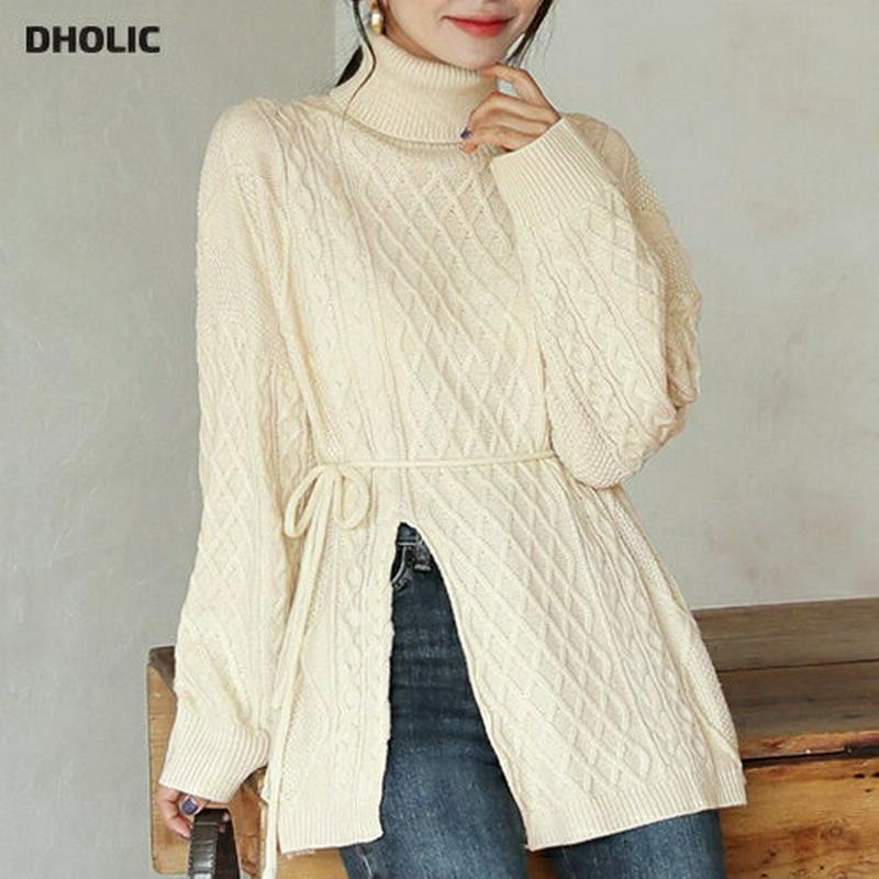 【新作10%OFF】ストラップ付タートルネックニット・全3色・b61533 レディース【tops】【韓国 ファッション トップス