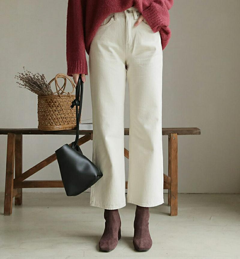 【新作10%OFF】裏起毛ストレートパンツ・全2色・t61532 レディース【pt】【韓国 ファッション ボトムス ズボン パン