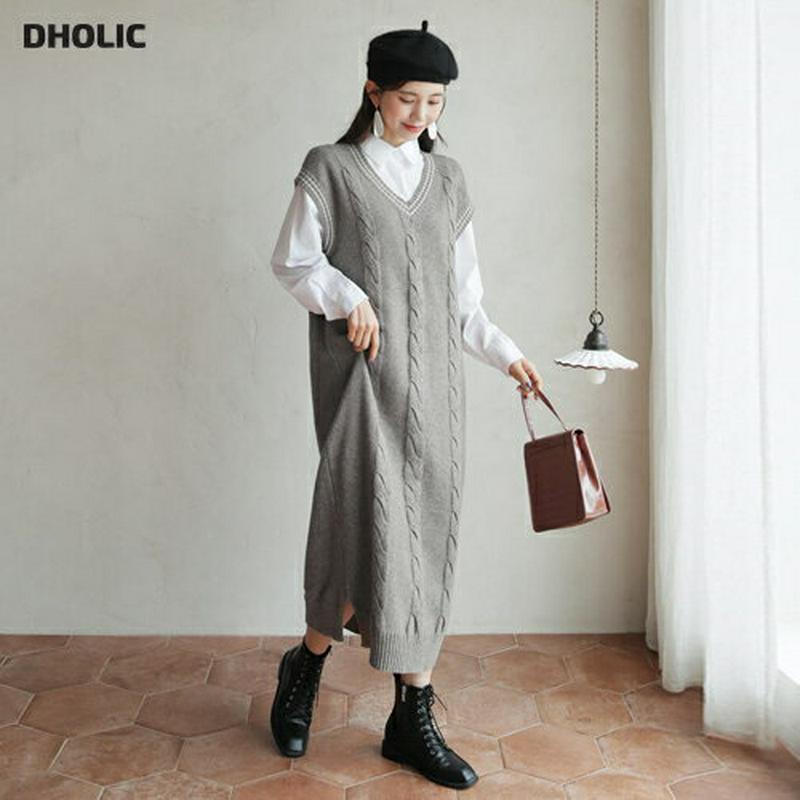 【新作10%OFF】配色ニットスリーブレスワンピース・全1色・t61538 レディース【ops】【韓国 ファッション ワンピース