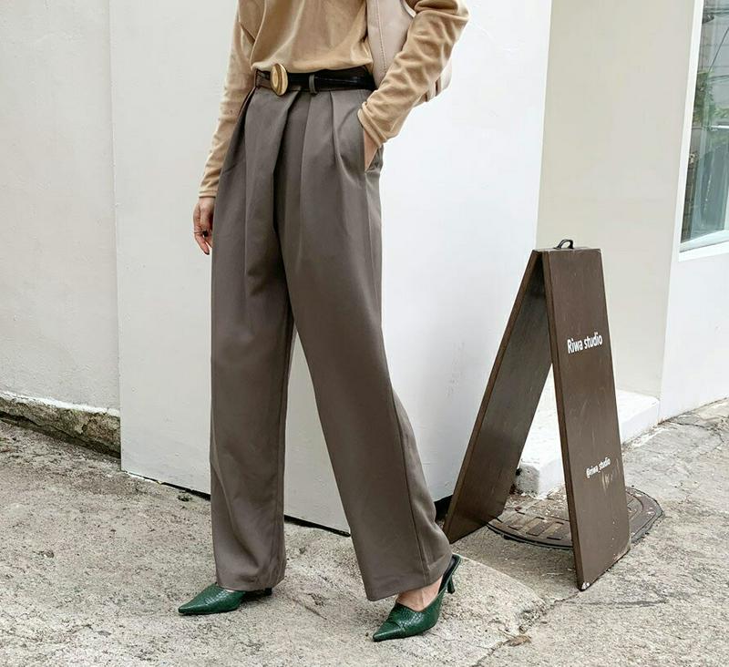 【新作10%OFF】ラップタックパンツ・全2色・t64800 レディース【pt】【韓国 ファッション ボトムス ズボン パンツ 