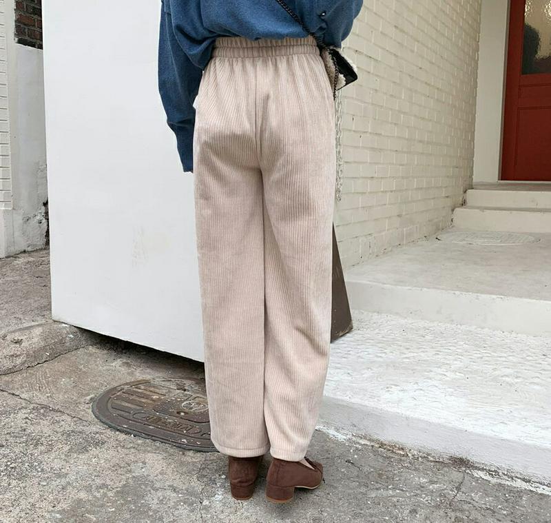 【新作10%OFF】リブワイドストレートパンツ・全4色・b64805 レディース【pt】【韓国 ファッション ボトムス ズボン 