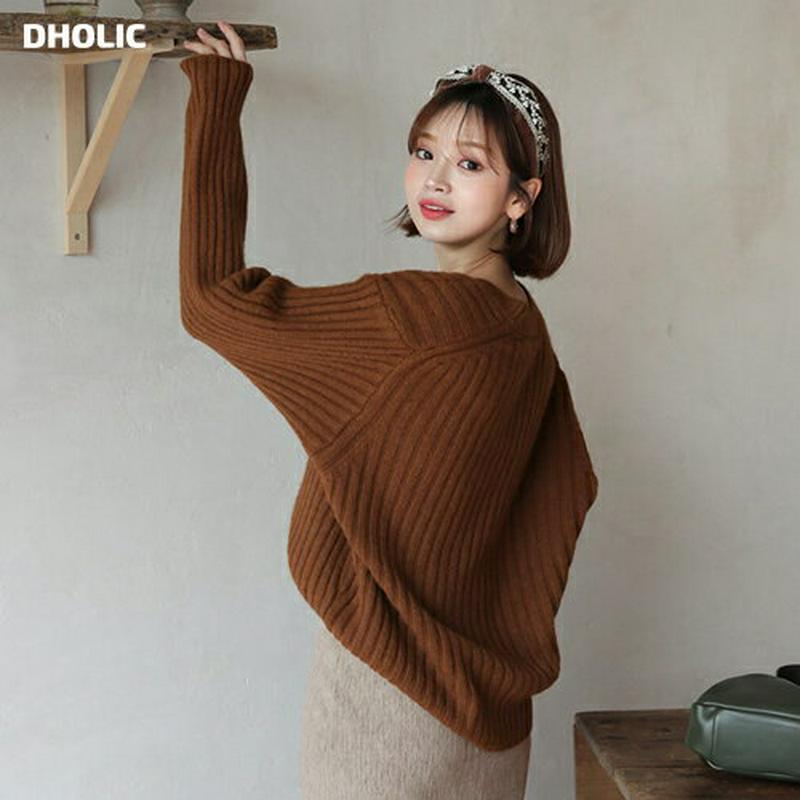 【新作10%OFF】リブVネックニット・全3色・b61529 レディース【tops】【韓国 ファッション トップス ニット ニッ