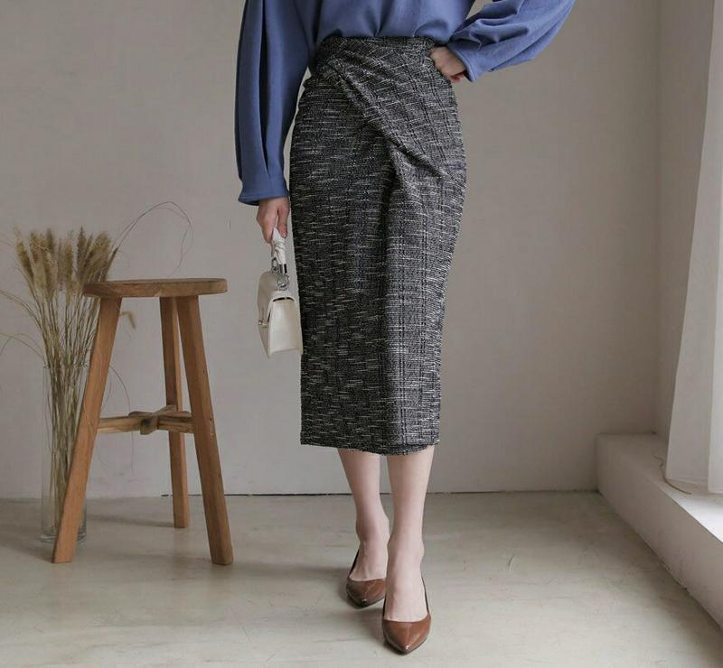 【新作10%OFF】ツイードツイストスカート・全3色・t61515 レディース【sk】【韓国 ファッション ボトムス スカート 