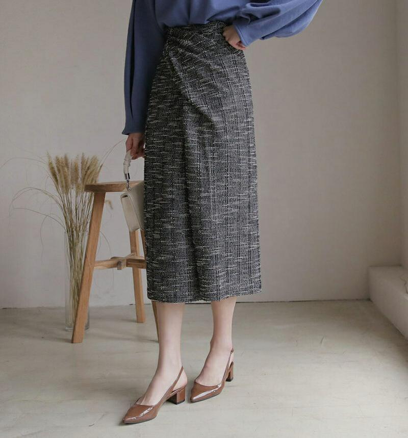 【新作10%OFF】ツイードツイストスカート・全3色・t61515 レディース【sk】【韓国 ファッション ボトムス スカート 