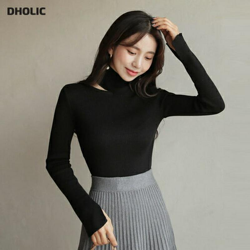 【新作10%OFF】2TYPEスリットハイネックニット・全3色・b61520 レディース【tops】【韓国 ファッション トップ