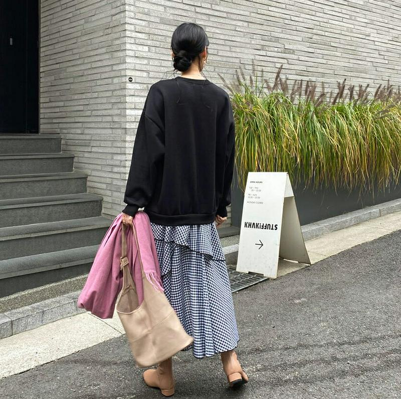 【新作10%OFF】裏起毛チェックティアードワンピース・全3色・b64781 レディース【ops】【韓国 ファッション ワンピー