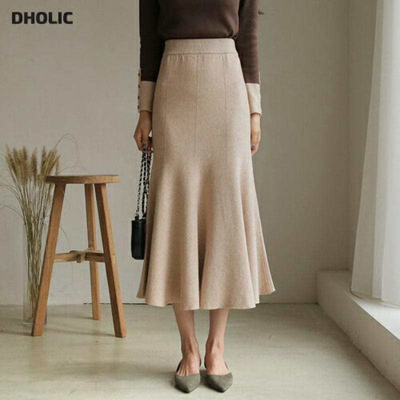 【新作10%OFF】フレアニットスカート・全3色・b61526 レディース【sk】【韓国 ファッション ボトムス スカート ロン