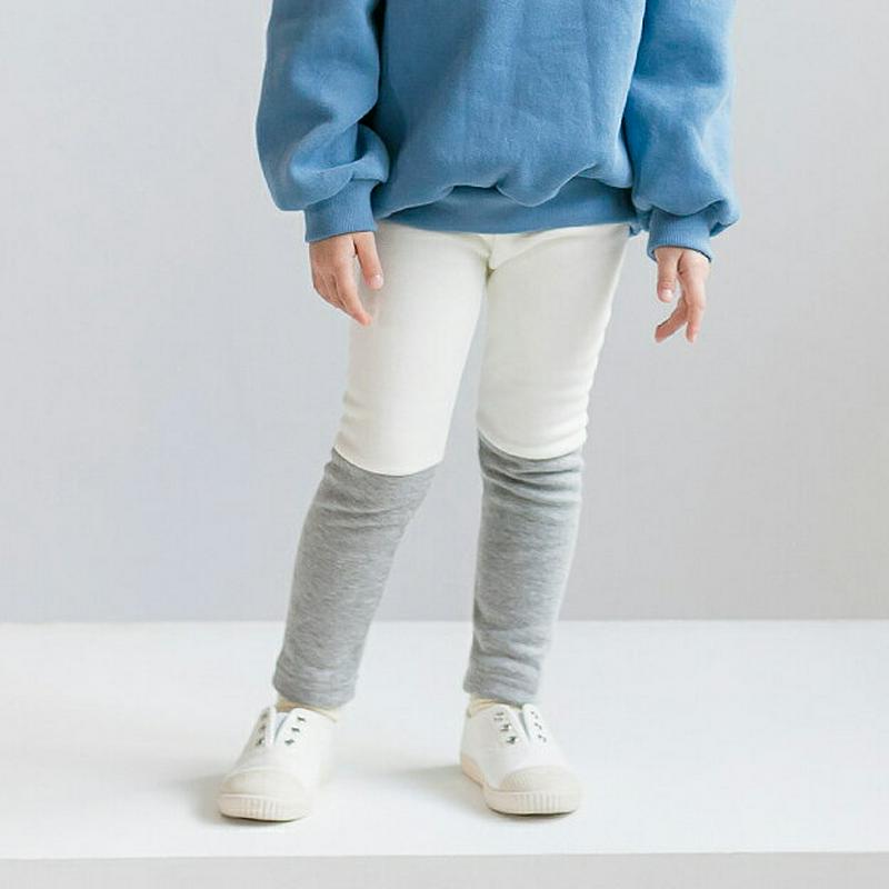 【キッズ20%OFF】ミンク風裏起毛バイカラーレギンス・u08079 キッズ【3~8才】【pt】【レギンス パンツ ズボン バイ