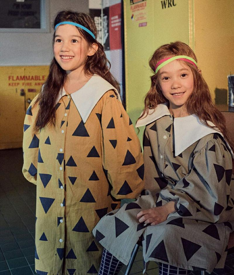 【キッズ20%OFF】【送料無料】配色カラートライアングルワンピース・u07997 キッズ【3~8才】【ops】【ワンピース ロ