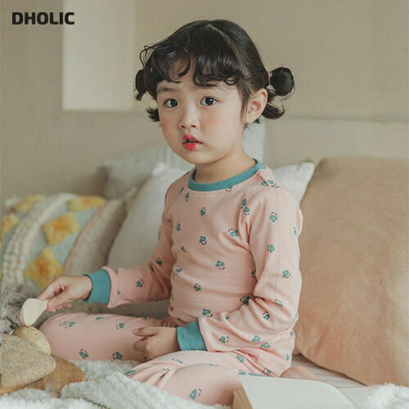 【キッズ30%OFF】ラウンドネック花柄パジャマSET(ピンク)・p008021 キッズ【3~8才】【uw】【パジャマ 部屋着 ルームウェア トップス 長袖 ズボン パンツ 花柄 フラワー セット set 上下 女の子 韓国 韓国子供服 子供 こども 子供服 こども服】【KIDS】