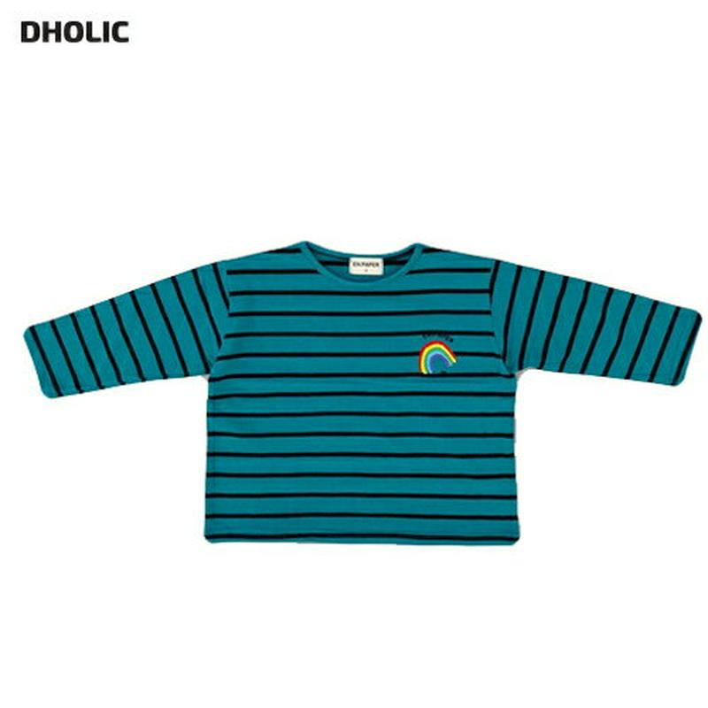【キッズ20%OFF】刺繍ボーダーTシャツ・u08007 キッズ【3~8才】【tops】【トップス Tシャツ 長袖 ボーダー 柄