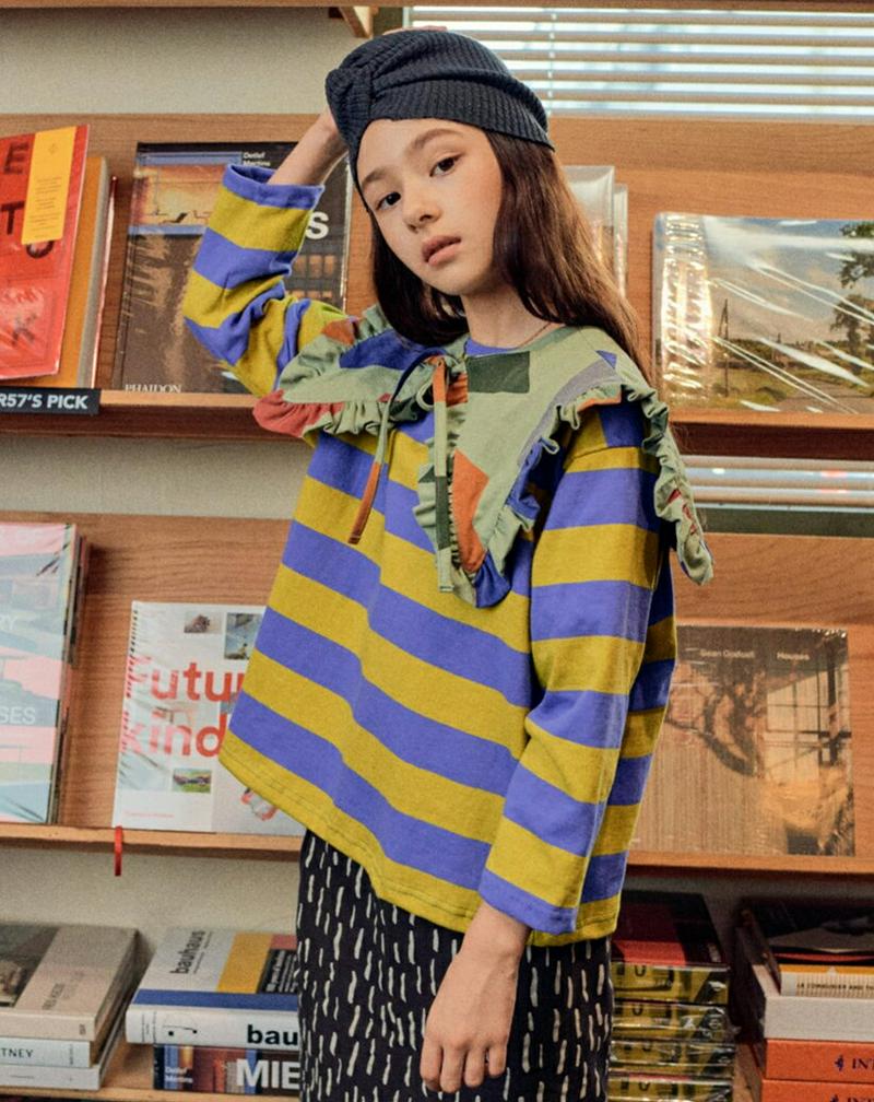 【キッズ20%OFF】刺繍ボーダーTシャツ・u08007 キッズ【3~8才】【tops】【トップス Tシャツ 長袖 ボーダー 柄