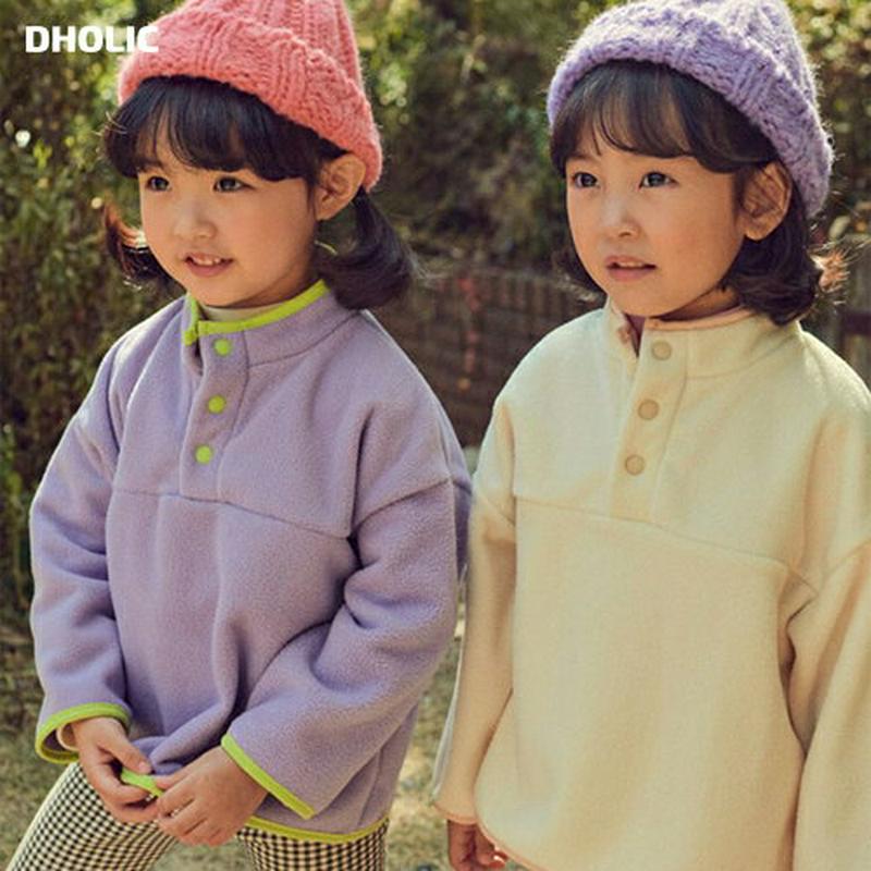 【キッズ20%OFF】ボタンネックソフト起毛プルオーバー・u08072 キッズ【3~8才】【tops】【トップス プルオーバー 