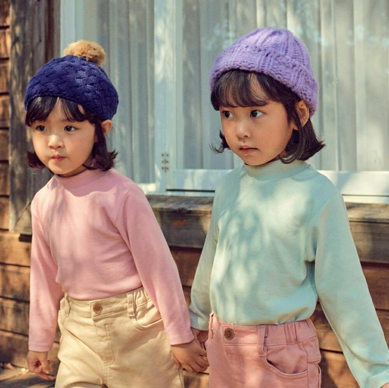 【キッズ20%OFF】4COLORSモックネックTシャツ・u08075 キッズ【3~8才】【tops】【トップス Tシャツ 長袖