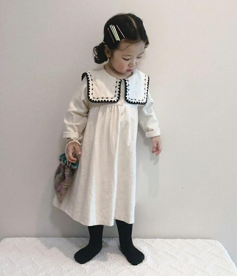 【キッズ20%OFF】起毛ステッチカラーワンピース・u08053 キッズ【3~8才】【ops】【ワンピース ロング ロングワンピ