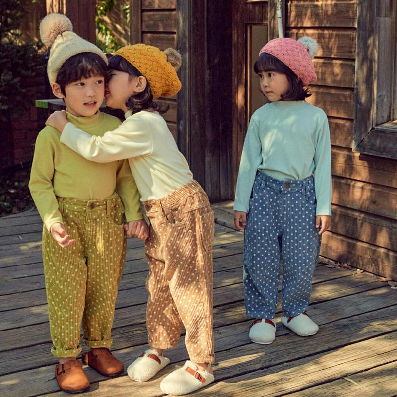 【キッズ20%OFF】ドットコーデュロイパンツ・u08071 キッズ【3~8才】【pt】【パンツ ズボン ロングパンツ 長ズボン