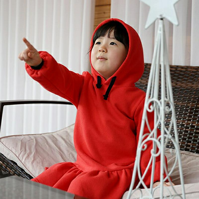 裏起毛フードフレアワンピース・p008064 キッズ【3~8才】【ops】【ワンピース ミディ丈 ミディワンピース ひざ上 フレア フレアワンピース フーディー フード 裏起毛 長袖 女の子 冬 韓国 韓国子供服 子供 こども 子供服 こども服】【KIDS】