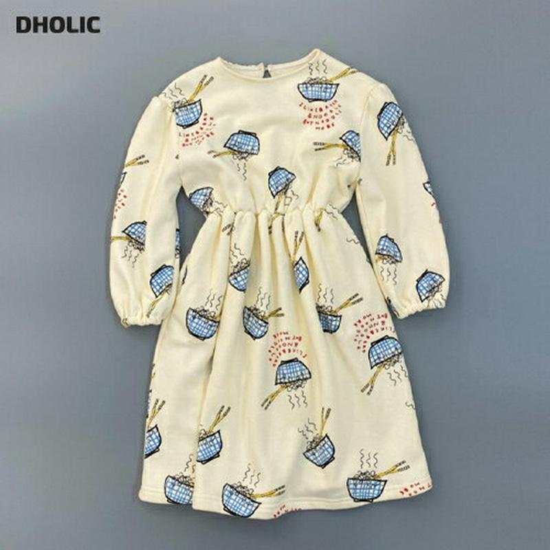 【キッズ20%OFF】【送料無料】ヌードルプリントワンピース・u08011 キッズ【3~8才】【ops】【ワンピース ロング ロ