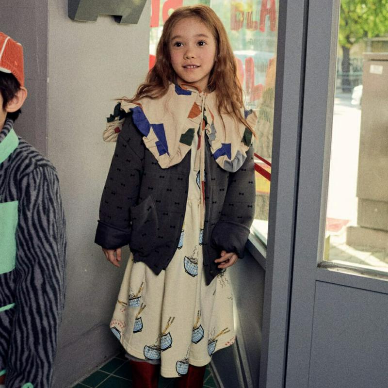 【キッズ20%OFF】【送料無料】ヌードルプリントワンピース・u08011 キッズ【3~8才】【ops】【ワンピース ロング ロ