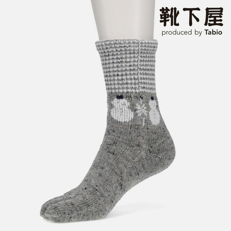【あす楽】【靴下屋】 ゴムなしジャカード雪だるま五本指ソックス / 靴下 タビオ Tabio くつ下 クルー 5本指 5本指靴下 五本指靴下 5本指ソックス 五本指ソックス レディース 日本製