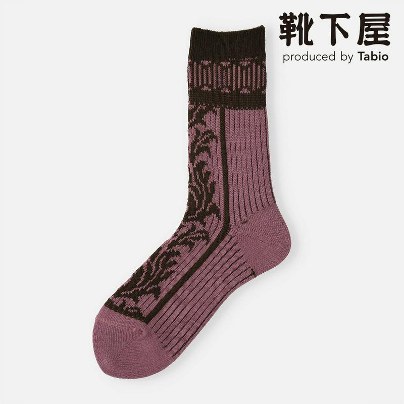 【あす楽】【靴下屋】 ラトビアリーフ柄ソックス / 靴下 タビオ Tabio くつ下 クルー レディース 日本製