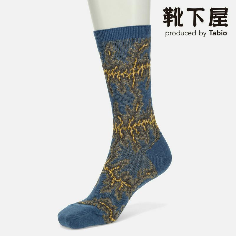 【あす楽】【靴下屋】 ジオグラフィック柄ソックス / 靴下 タビオ Tabio くつ下 クルー レディース 日本製