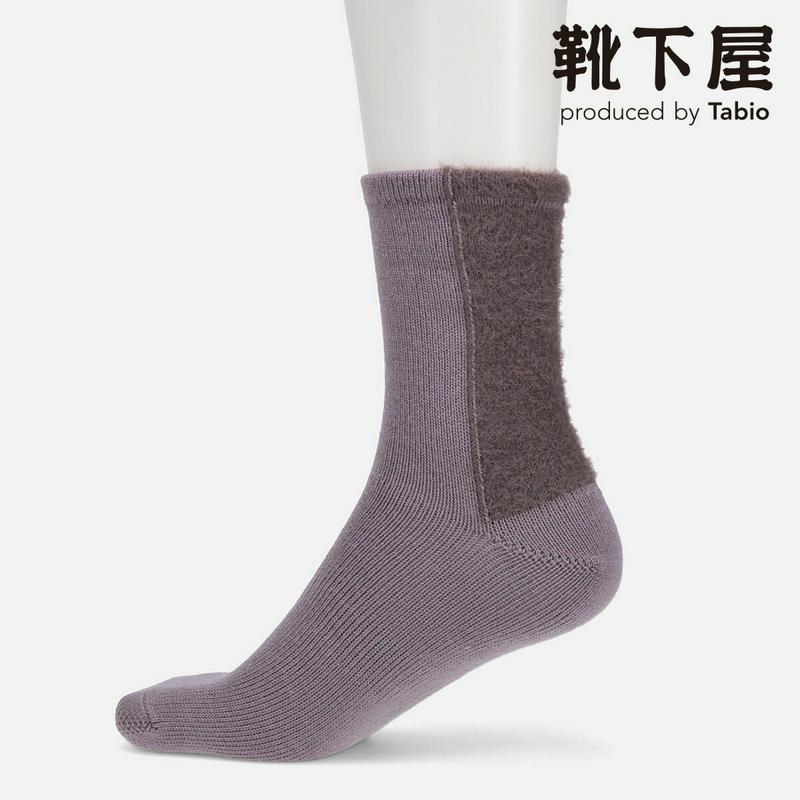 【全品送料無料★〜12/26 23:59迄】【あす楽】【靴下屋】 ミンクファーパネル柄ソックス / 靴下 タビオ Tabio くつ下 クルー レディース 日本製 2012ka