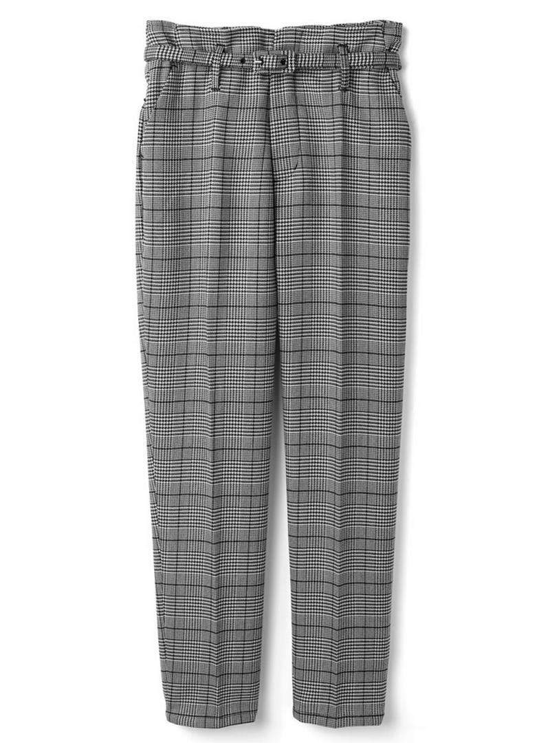 ベルト付きセンタープレスペグトップチェックパンツ