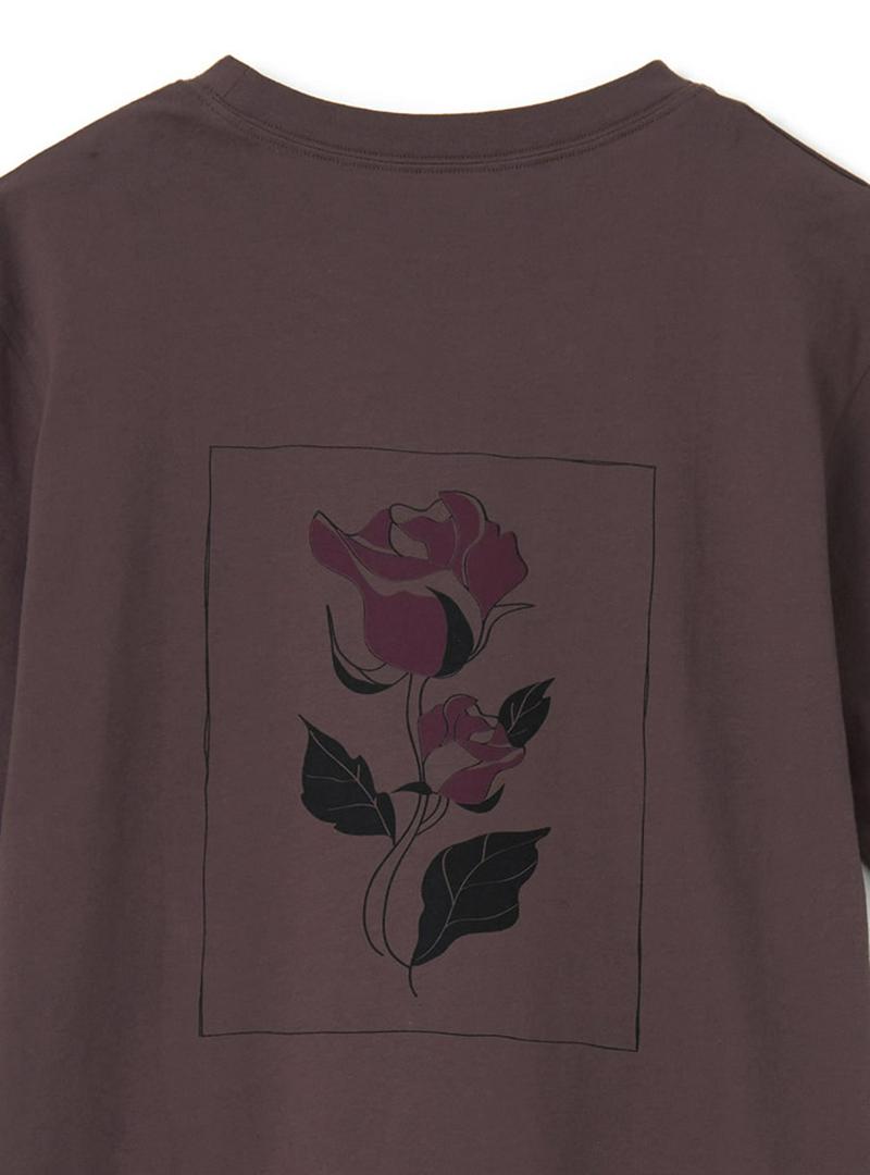 フロントロゴバックフラワープリントTシャツ